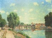 Camille Pissaro The Railway Bridge, Pontoise oil painting artist